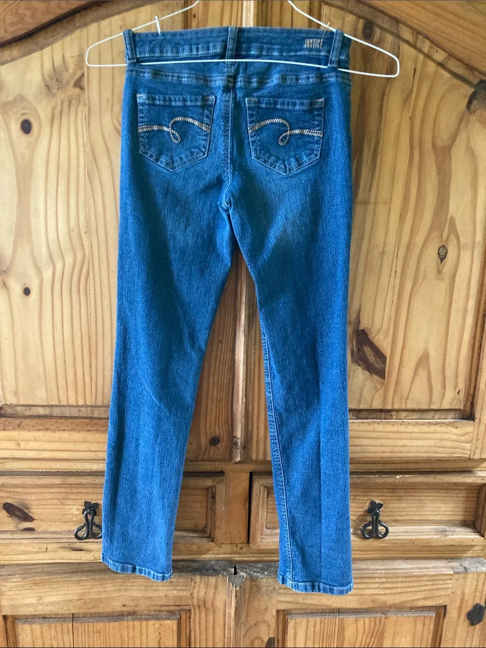 Girls Justice Mid Rise Skinny blue jeans size 14 Slim